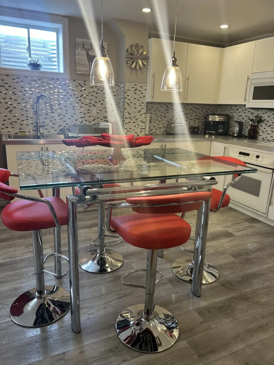 Kitchen and dining area after detail cleaning