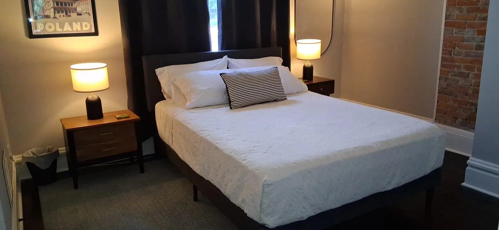 Rental bedroom after a turnover clean