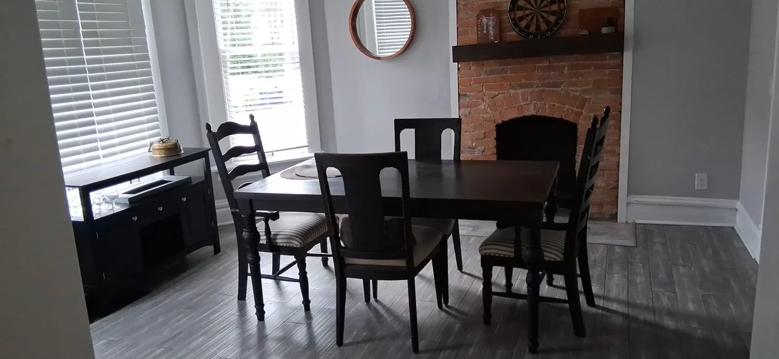 Rental dining area set for arriving guests