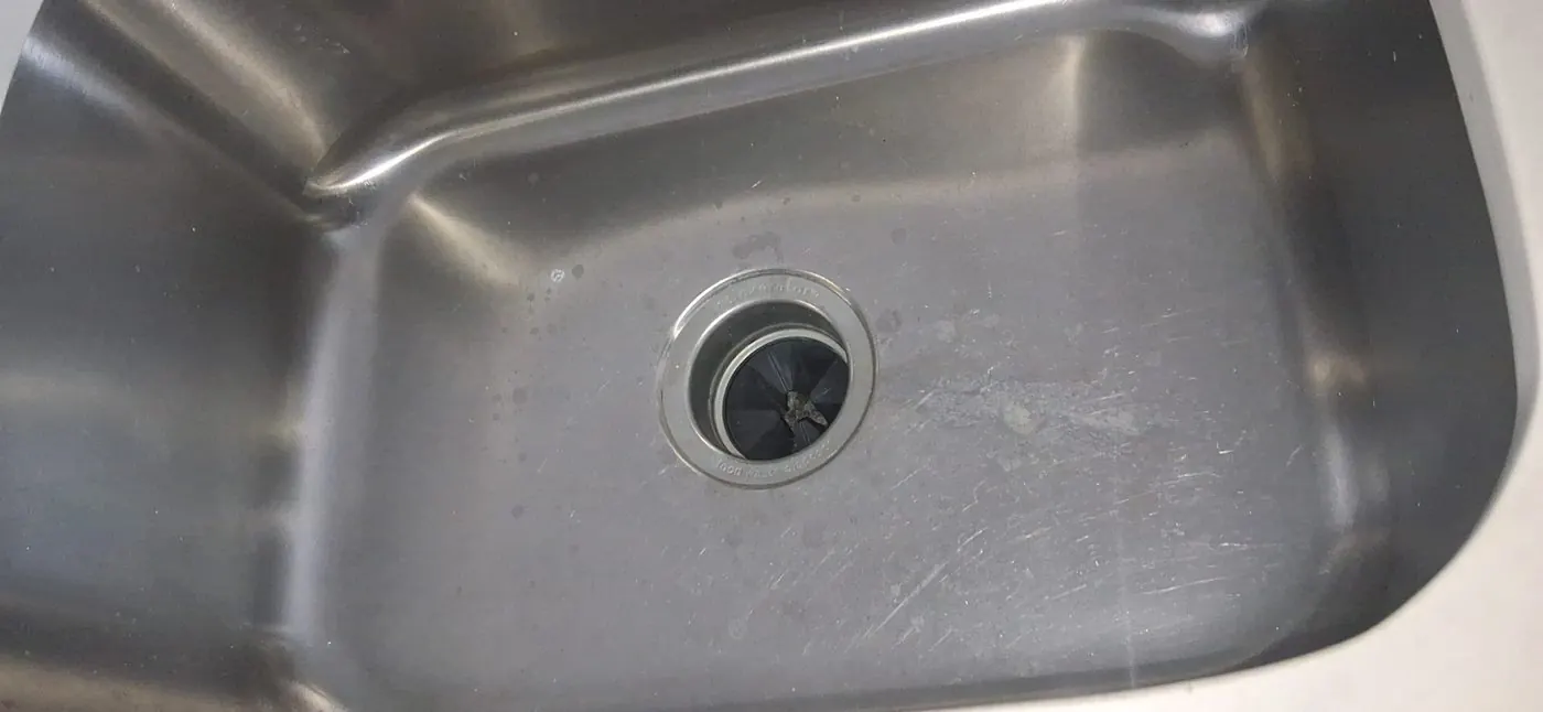 Kitchen sink cleaned and polished