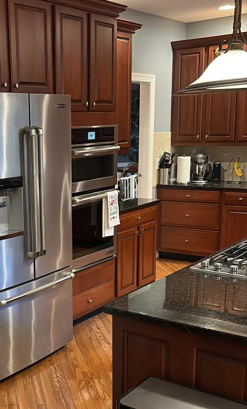 Kitchen cabinet fronts wiped during a standard clean